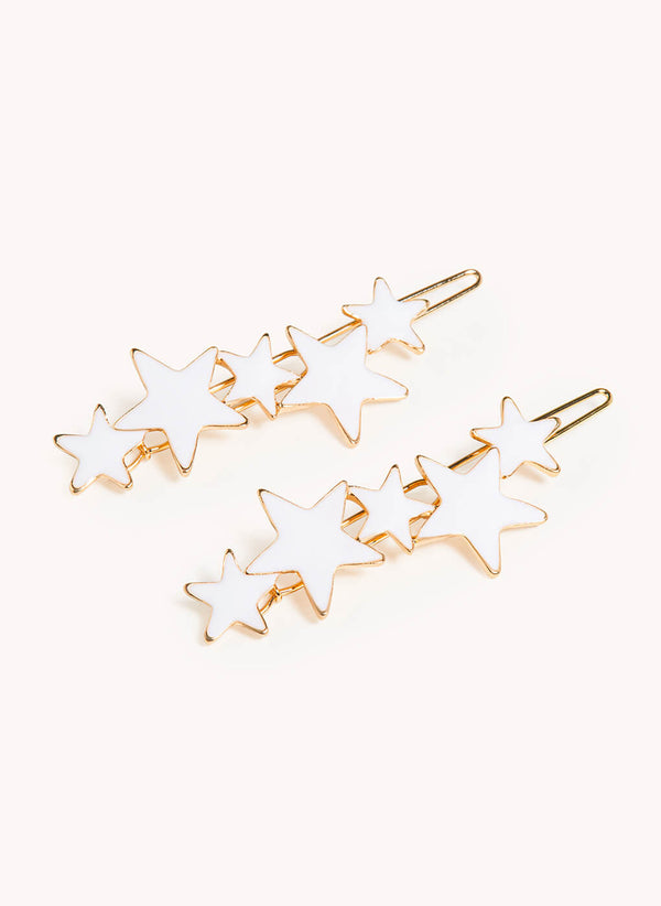 Star Enamel Clip - Color: White